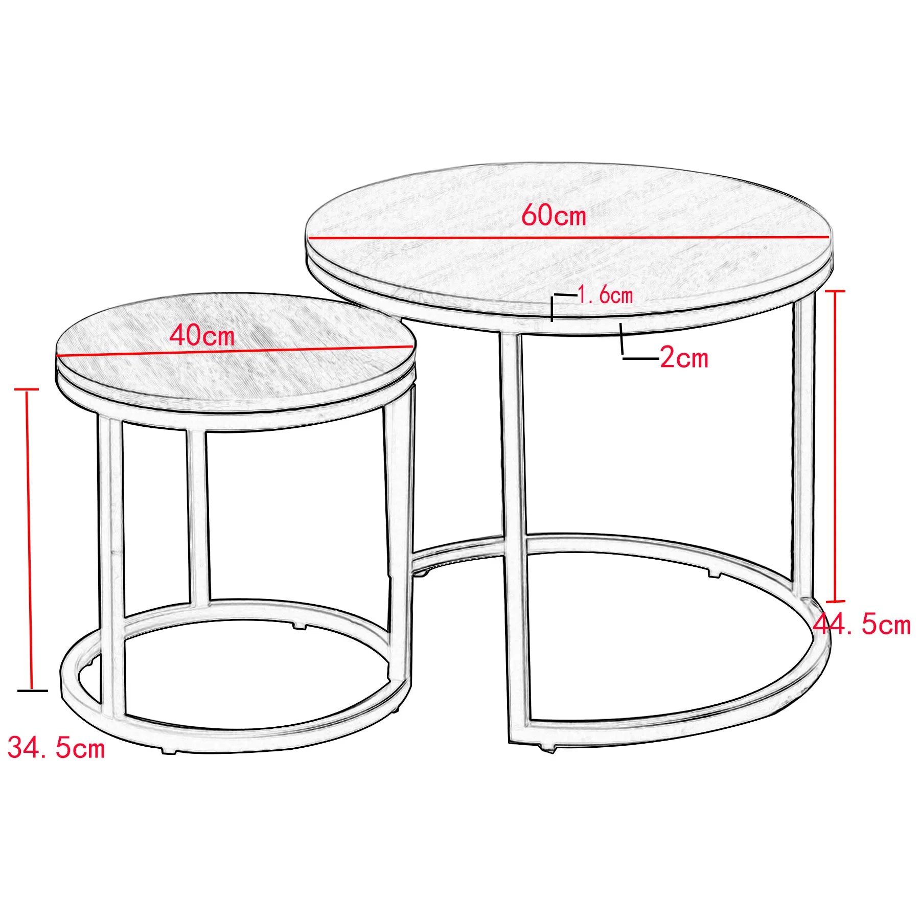 Rund Sidebord – Hvid Marmor med Gyldne Accenter til Moderne Stueindretning