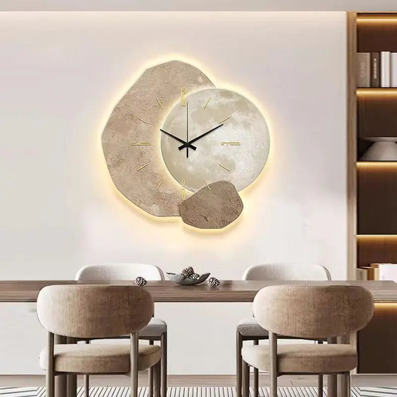 Wooden Wall Clock – Natural Bamboo, Scandinavian Design for Living Room or Bedroom