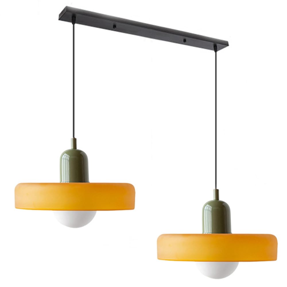 Double Pendant Lamp – Modern Glass Design Lamp with Two Light Sources for Dining Table or Living Room