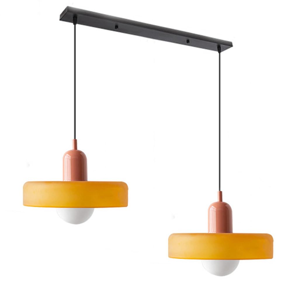 Double Pendant Lamp – Modern Glass Design Lamp with Two Light Sources for Dining Table or Living Room