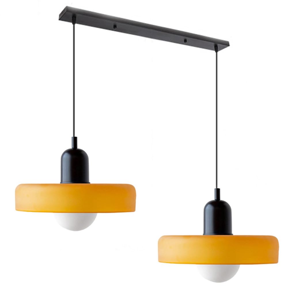 Double Pendant Lamp – Modern Glass Design Lamp with Two Light Sources for Dining Table or Living Room
