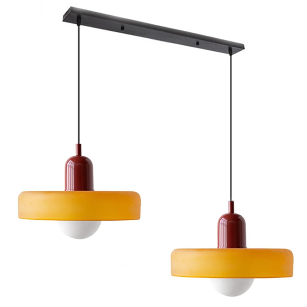 Double Pendant Lamp – Modern Glass Design Lamp with Two Light Sources for Dining Table or Living Room