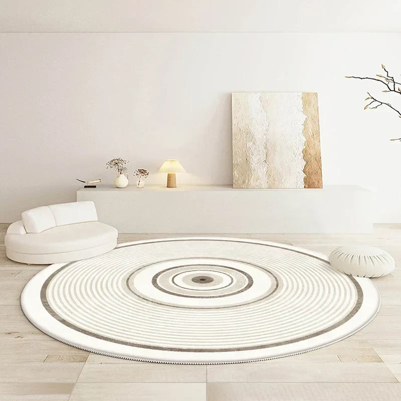 Round Rug – Soft Polyester, Minimalist Design for the Living Room or Bedroom