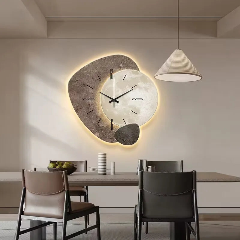 Wooden Wall Clock – Natural Bamboo, Scandinavian Design for Living Room or Bedroom
