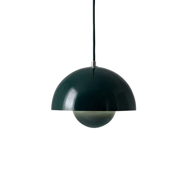Scandinavian Pendant Light – Matte Black, Semi-Circular Shape for the Dining Room or Living Room