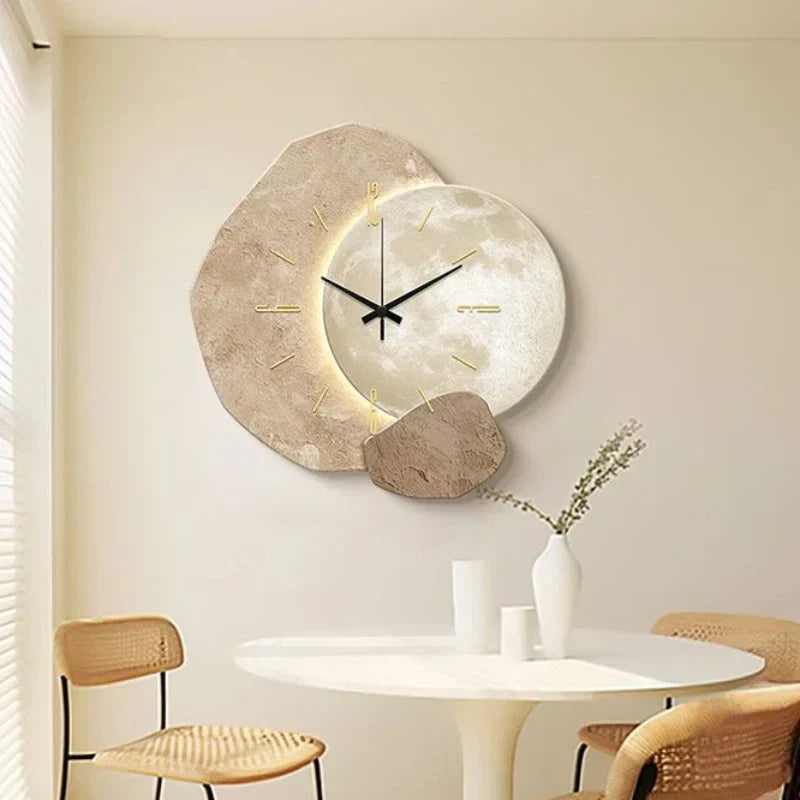 Wooden Wall Clock – Natural Bamboo, Scandinavian Design for Living Room or Bedroom