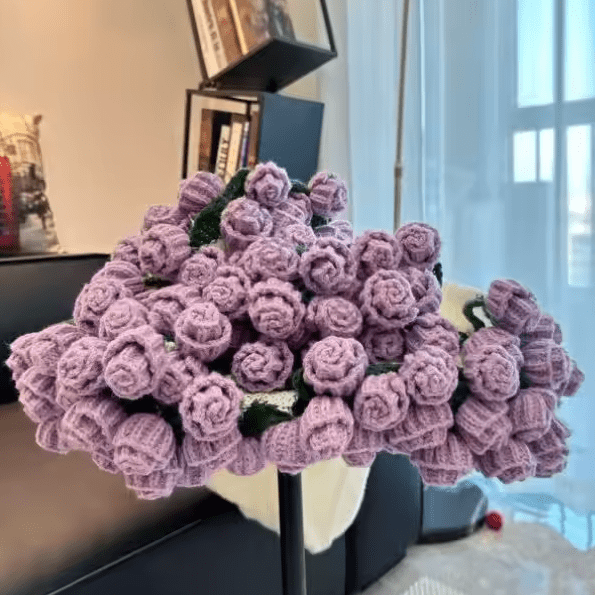 Cotton Plaid – Rose Pattern, Decorative Throw Blanket for Sofa or Bed