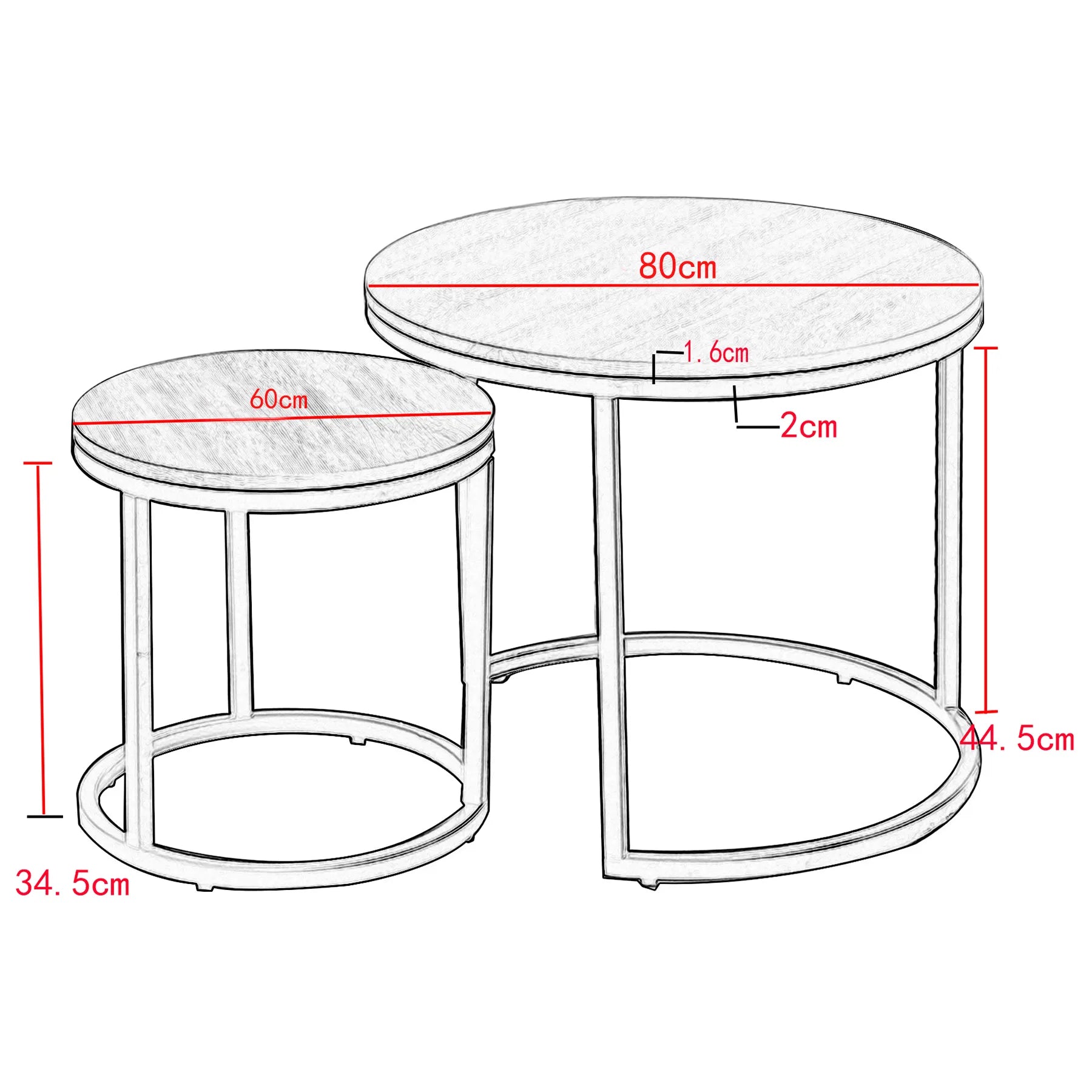Rund Sidebord – Hvid Marmor med Gyldne Accenter til Moderne Stueindretning