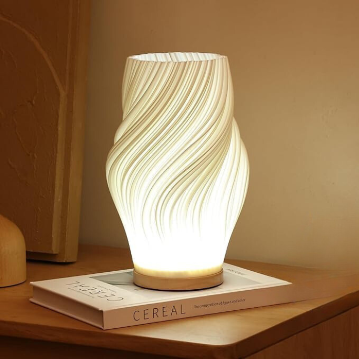 LED Bordlampe med Dæmpbar Bølgeform - Skulpturel Belysning
