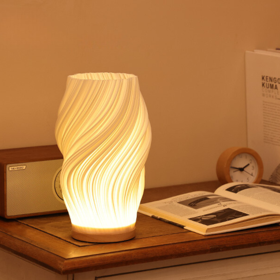LED Bordlampe med Dæmpbar Bølgeform - Skulpturel Belysning