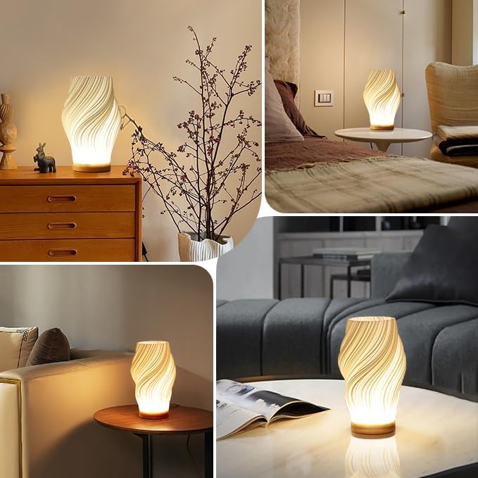 LED Bordlampe med Dæmpbar Bølgeform - Skulpturel Belysning