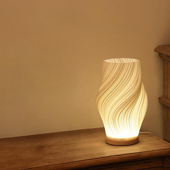 LED Bordlampe med Dæmpbar Bølgeform - Skulpturel Belysning