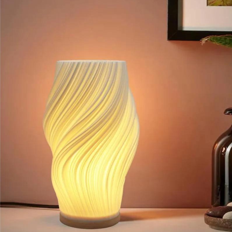 LED Bordlampe med Dæmpbar Bølgeform - Skulpturel Belysning