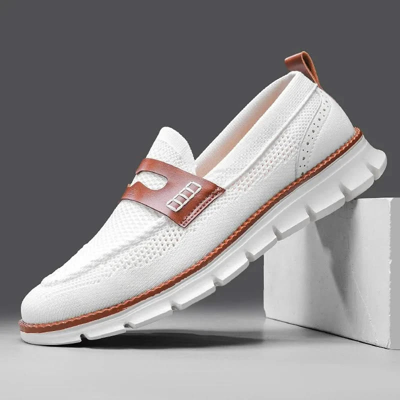 Herre Loafers i Mesh – Åndbar Slip-On med Lædersdetaljer