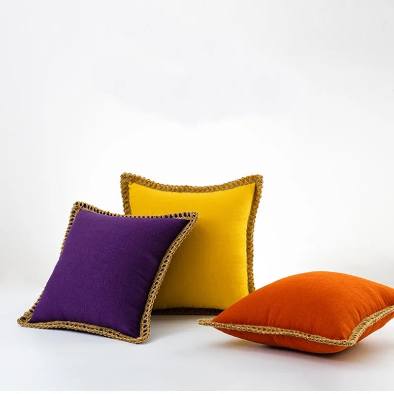 Colorful Pillow Covers – Polyester, French Style for Sofa or Bedroom Decoration