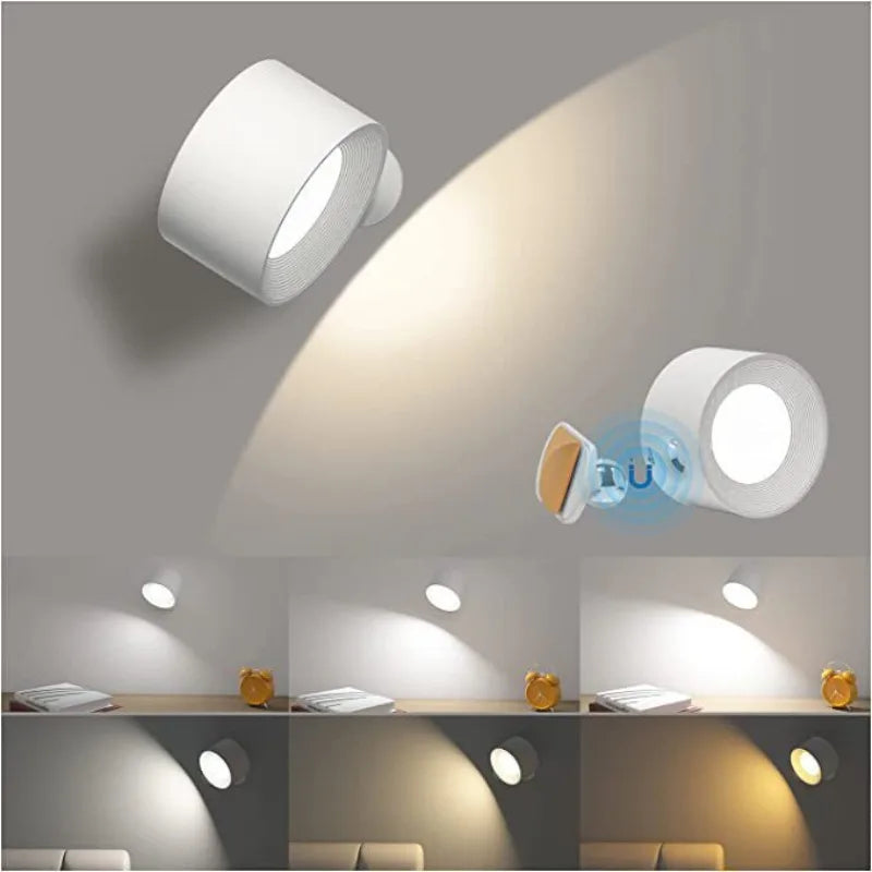 Rechargeable Wall Lamp – Cylindrical Design in White for Bedroom, Living Room or Hallway with Anstäländer