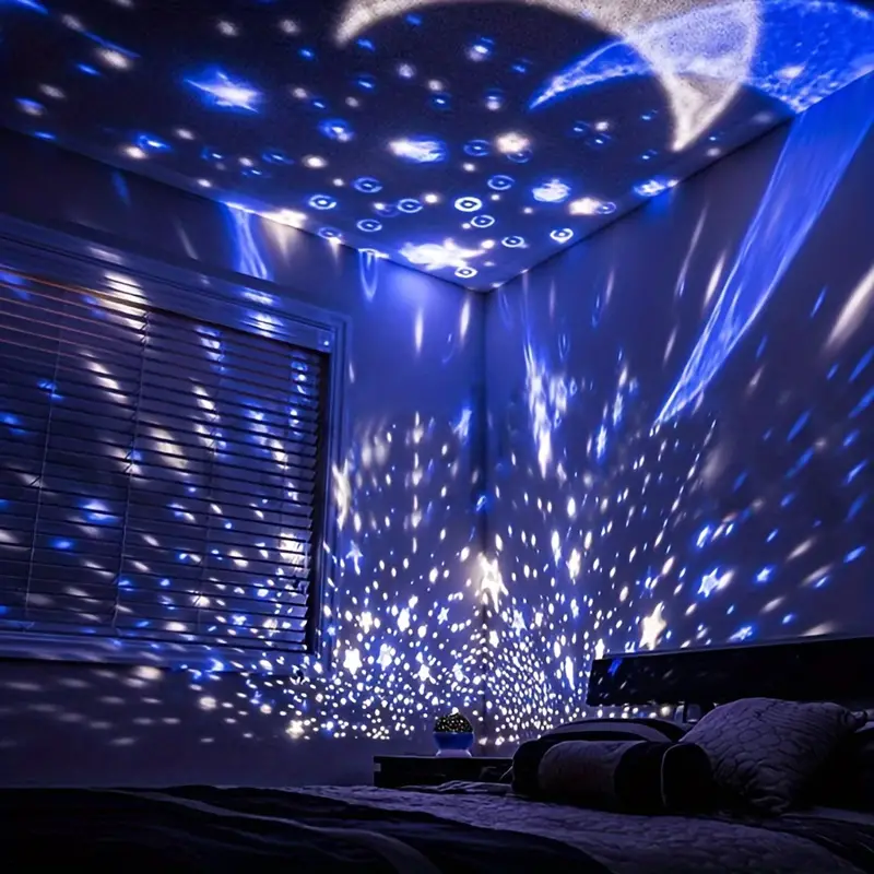 360° Galaxy Projector – Blue/Pink, Modern Design for Bedroom or Children's Room