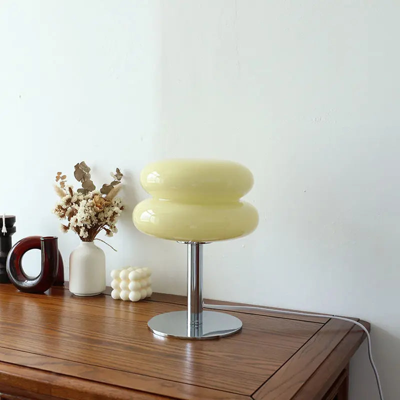 Bauhaus table lamp – white, minimalist design with dimmable LED for stylish lighting in the living room or bedroom