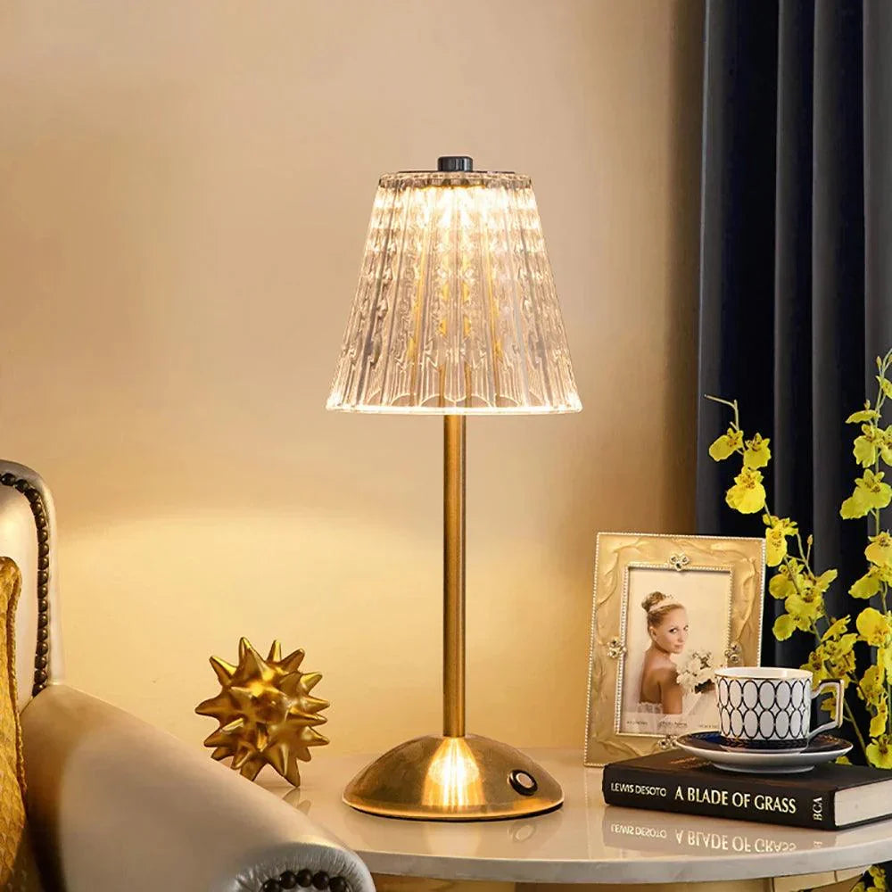 Trådlampe – Vintage Design med Genopladelig LED og Touchbetjening til Stue eller Soveværelse