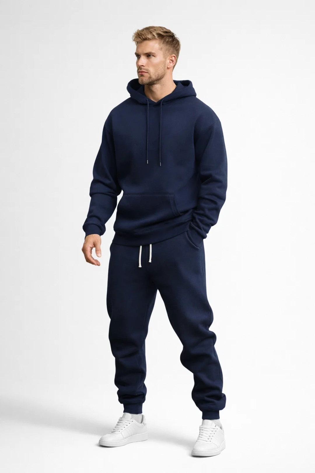Herre Joggingsæt med Hætte - Casual Sweatshirt og Joggingbukser