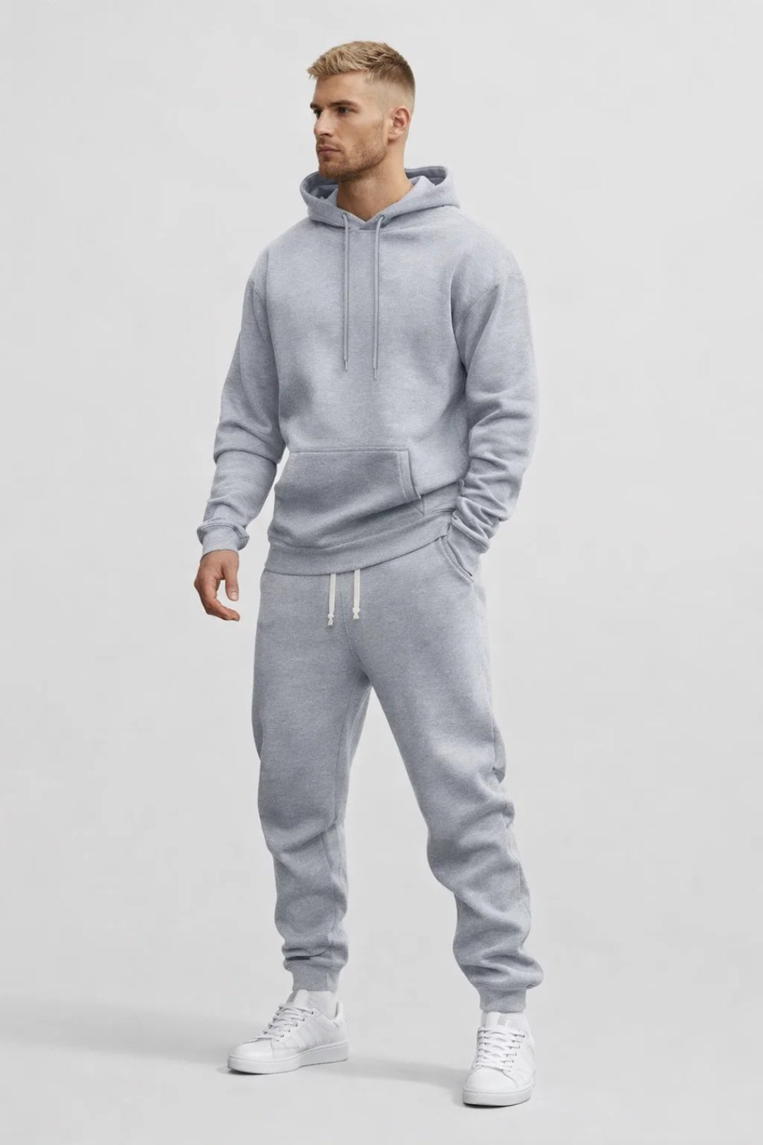 Herre Joggingsæt med Hætte - Casual Sweatshirt og Joggingbukser