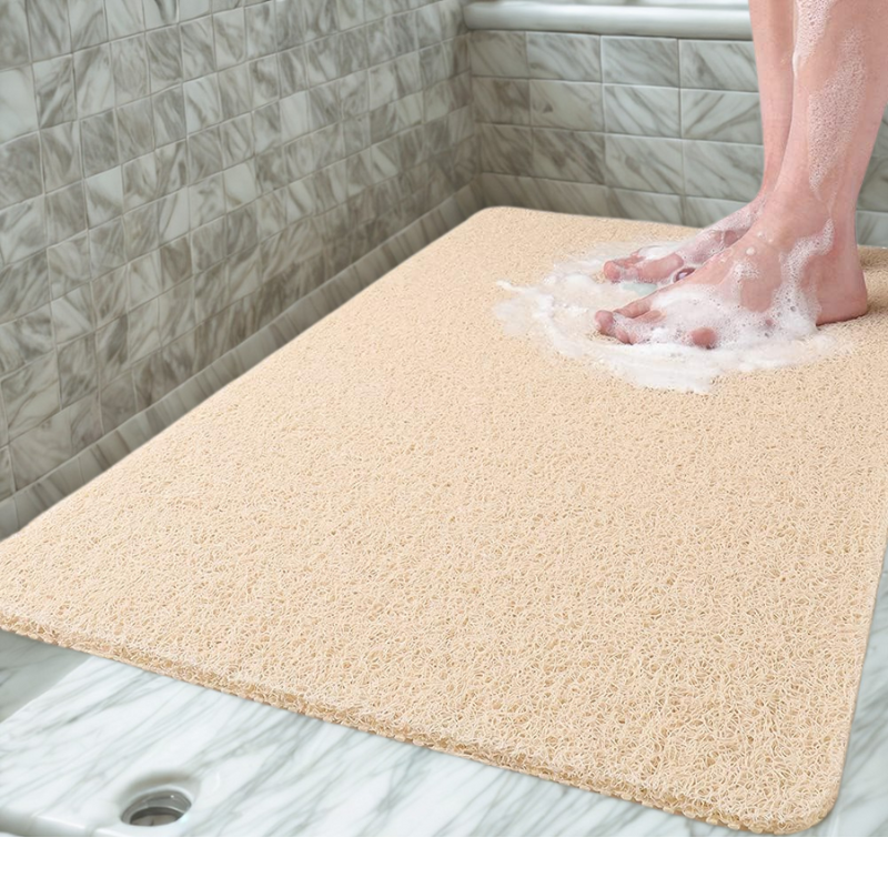 Non-slip Bath Mat – Gray PVC, Quick-Drying and Safe for Bathroom or Spa