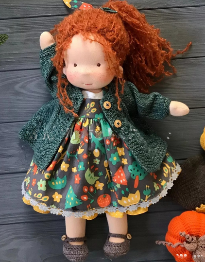 Waldorf Doll – Mohair Bouclé, Handmade for Creative Play for Children Ages 3 and Up