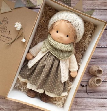 Waldorf Doll – Mohair Bouclé, Handmade for Creative Play for Children Ages 3 and Up