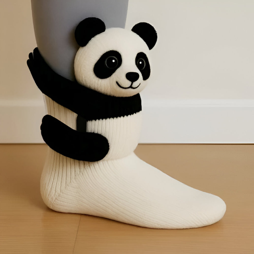 Pluche Sokker – 3D Dyredesign med Antiskrid Sål til Vinterhjemmekomfort
