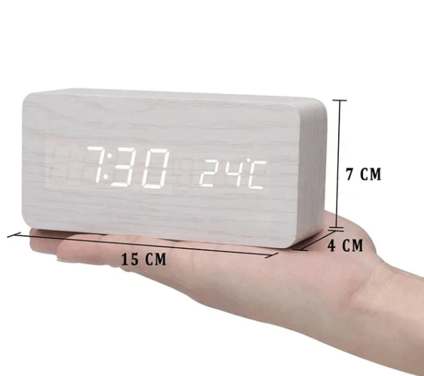 Wood Clock – Simple design with light display and folding function for desk or bedside table