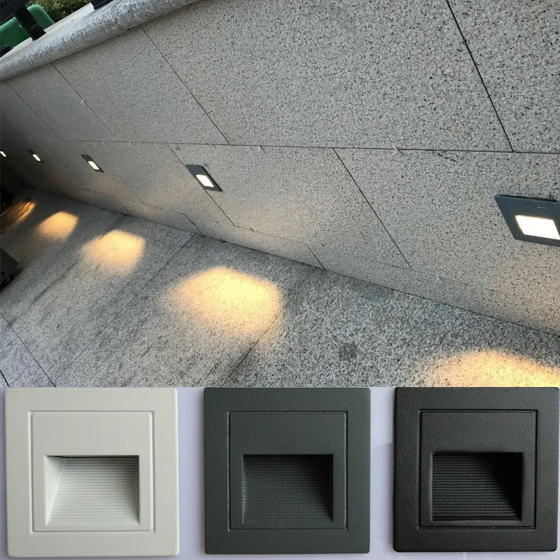 Udendørs LED Trappelampe til Indbygning i Aluminium – IP65