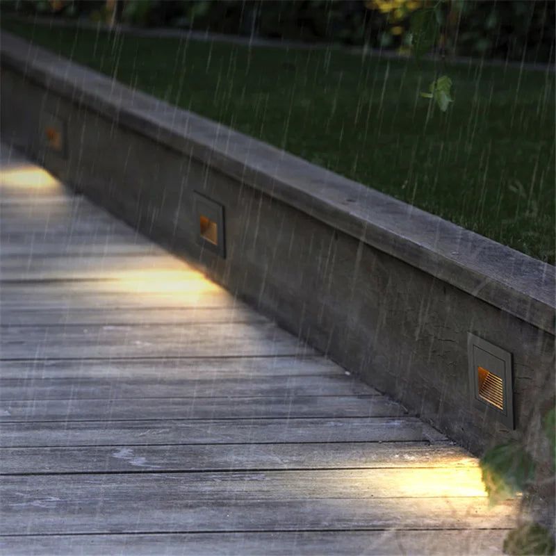 Udendørs LED Trappelampe til Indbygning i Aluminium – IP65
