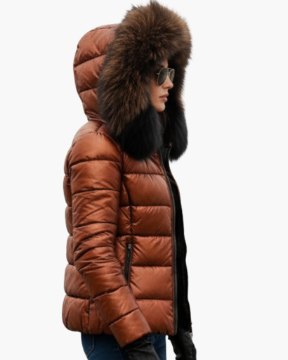 Veste Hiver Femme Capuche Fourrure, vue alternative