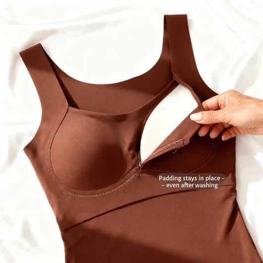 Dame Tanktop med Indbygget Bh - Blødt Jersey