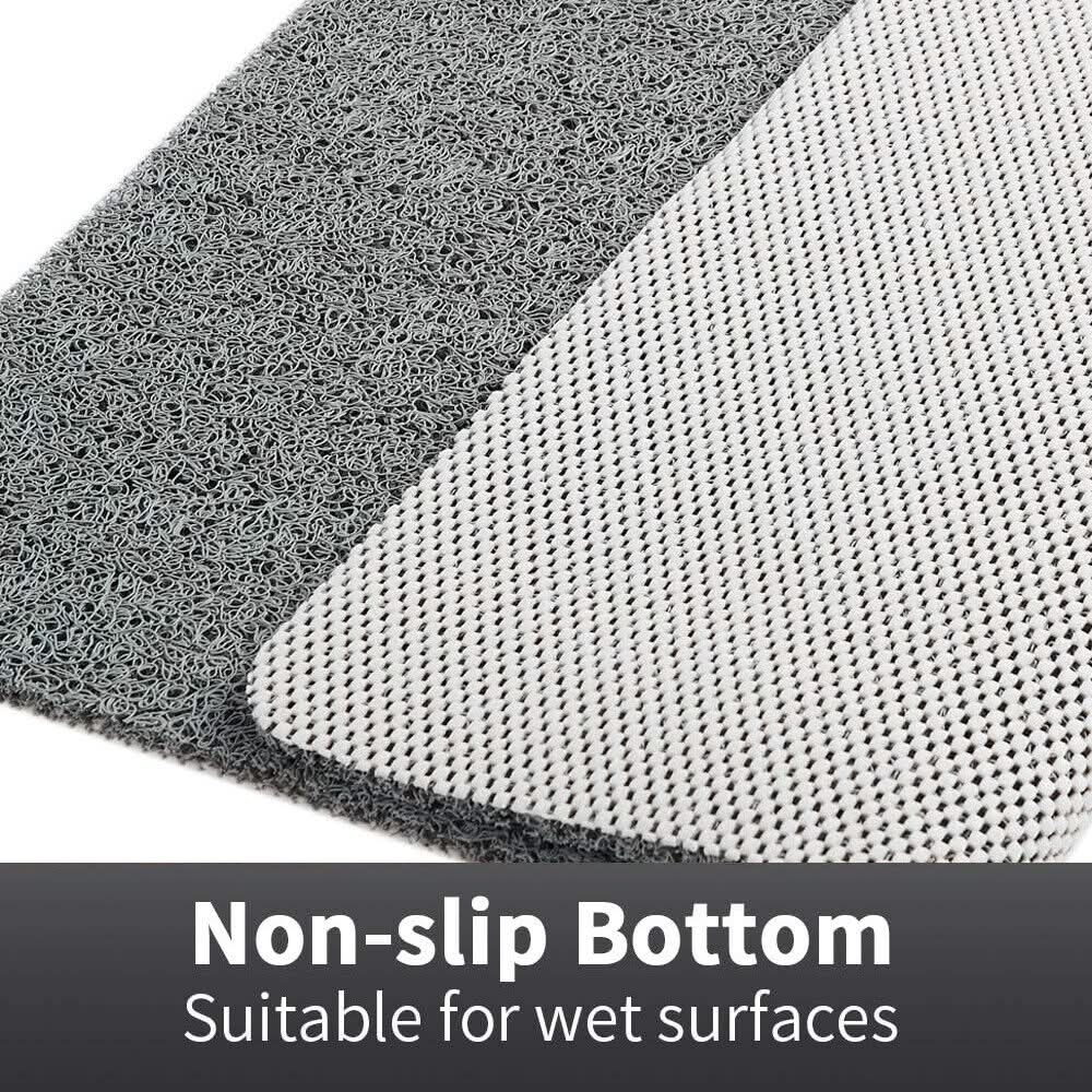 Non-slip Bath Mat – Gray PVC, Quick-Drying and Safe for Bathroom or Spa