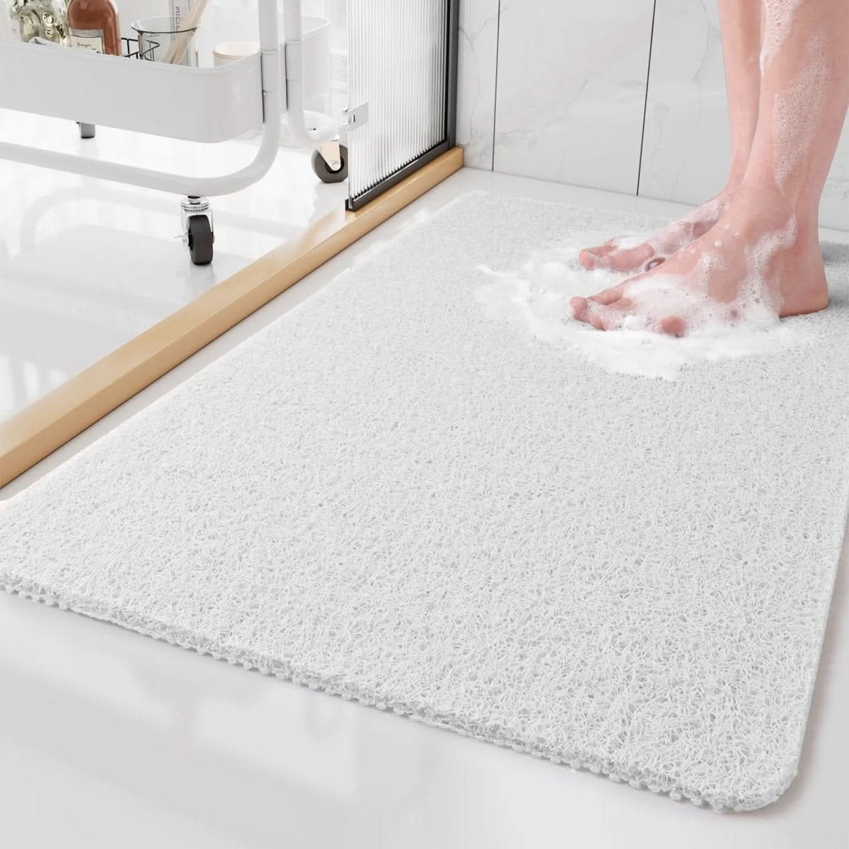 Non-slip Bath Mat – Gray PVC, Quick-Drying and Safe for Bathroom or Spa