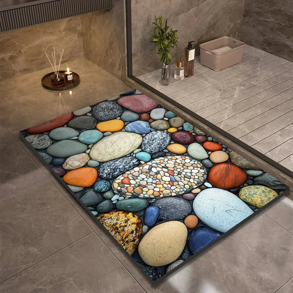 Diatomite Bath Mat – Non-Slip, Modern Minimalist Design for the Bathroom, Kitchen, or Entryway