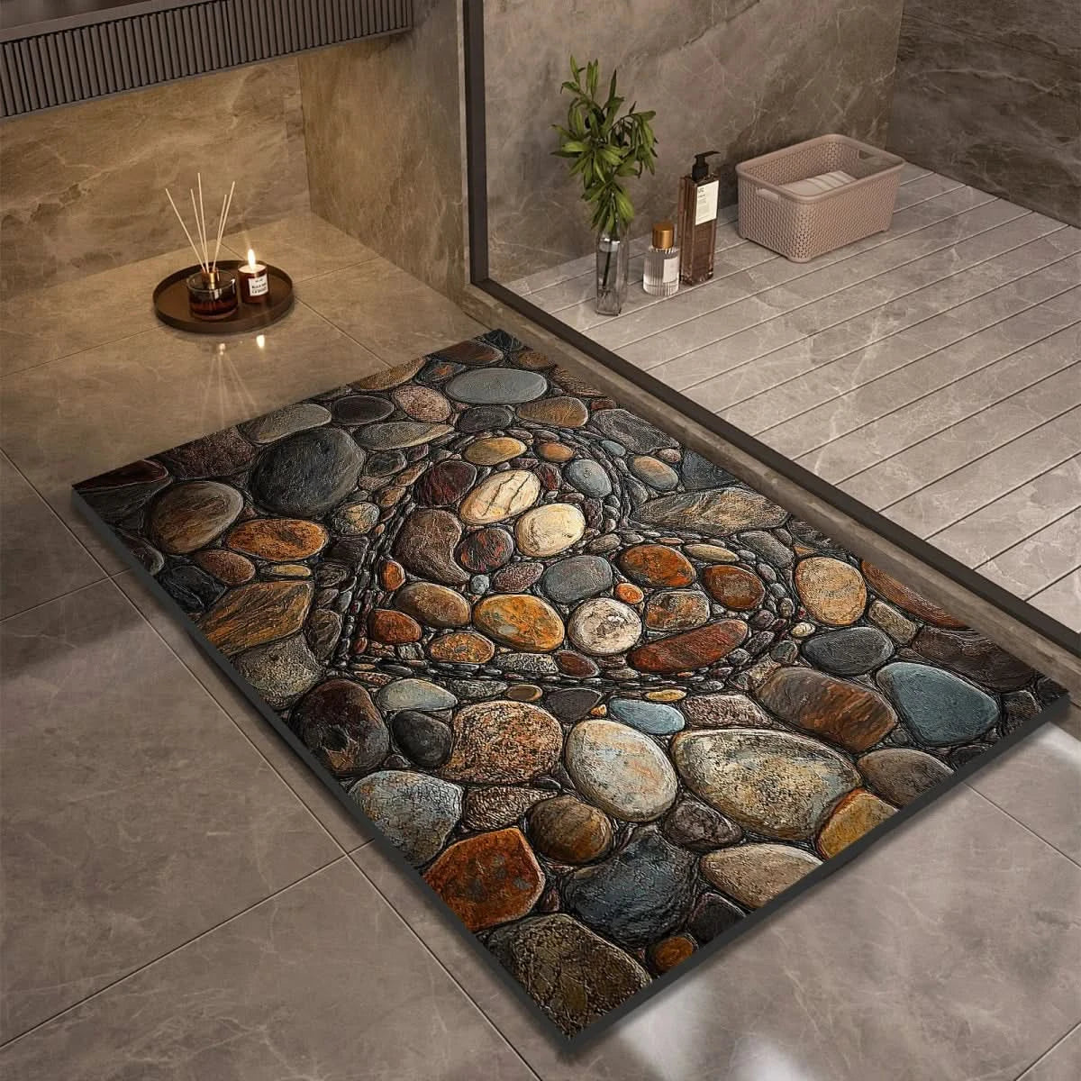 Diatomite Bath Mat – Non-Slip, Modern Minimalist Design for the Bathroom, Kitchen, or Entryway