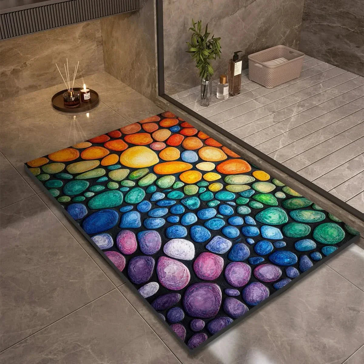 Diatomite Bath Mat – Non-Slip, Modern Minimalist Design for the Bathroom, Kitchen, or Entryway