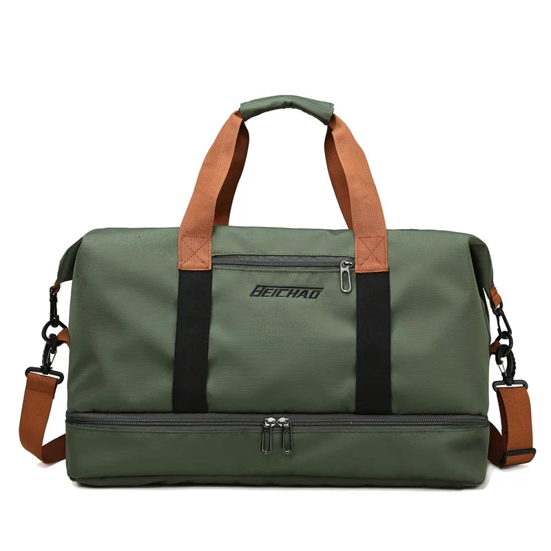 Crossbody Sporttaske – Holdbart Tekstil, Sort, Multifunktionel til Gym og Rejser