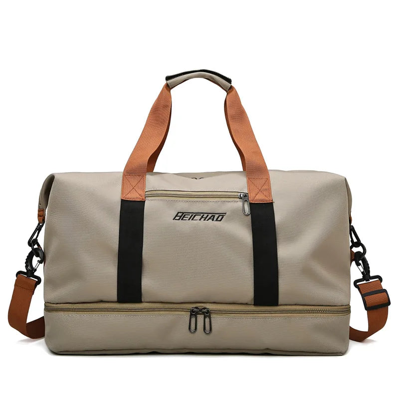 Crossbody Sporttaske – Holdbart Tekstil, Sort, Multifunktionel til Gym og Rejser