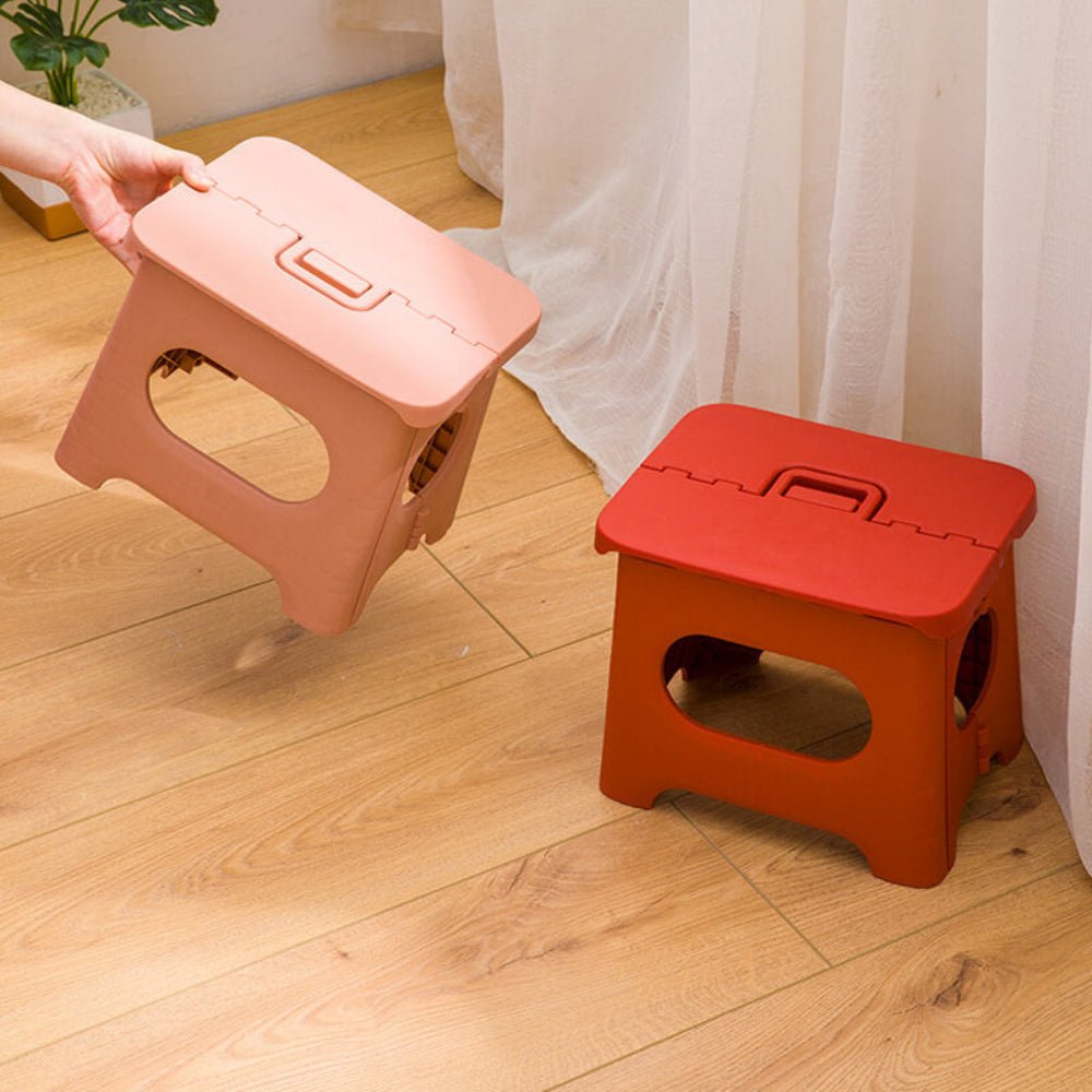 Folding Step Ladder – Durable Plastic, Compact Design for the Kitchen or Bathroom