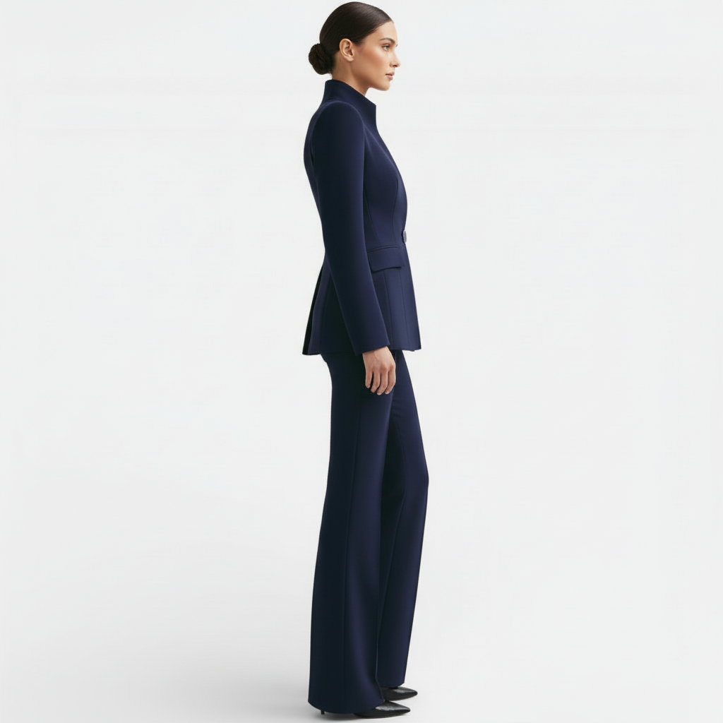Dame Buksedragt – Blazer og Bukser i Elegant Snit