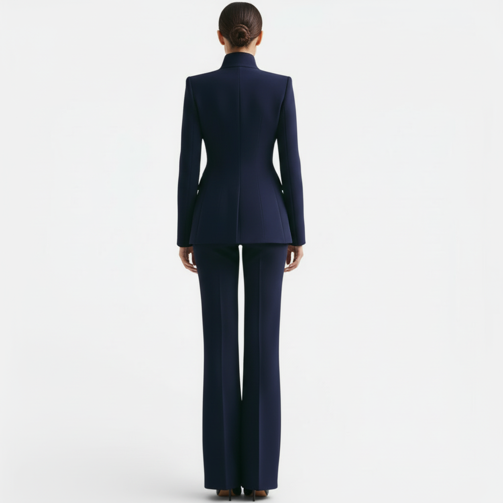 Dame Buksedragt – Blazer og Bukser i Elegant Snit
