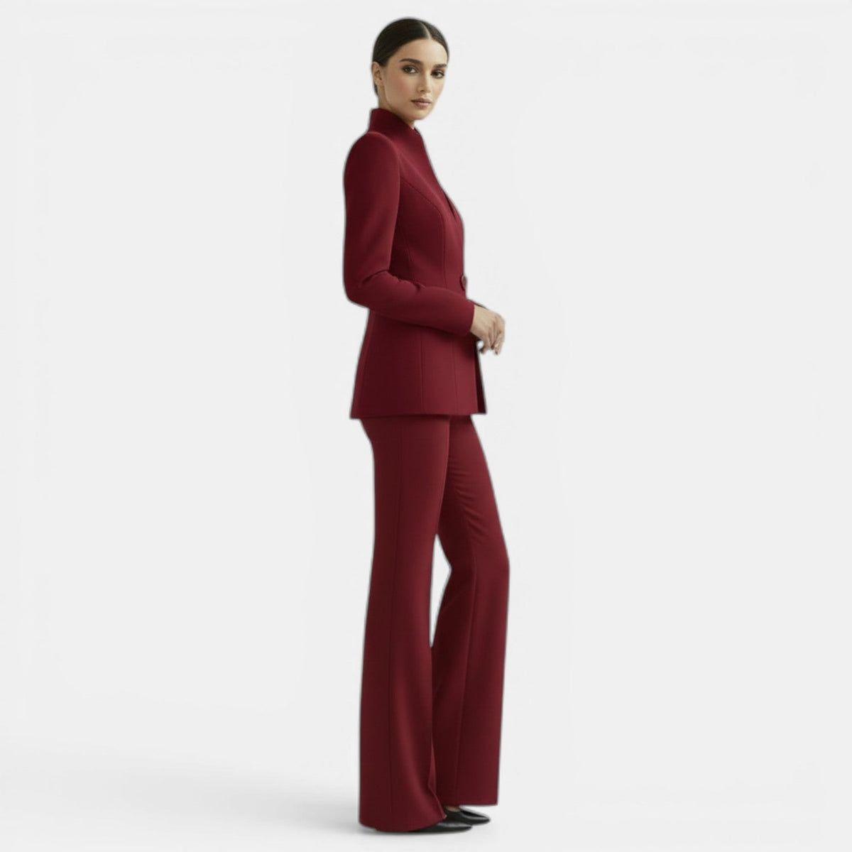 Dame Buksedragt – Blazer og Bukser i Elegant Snit