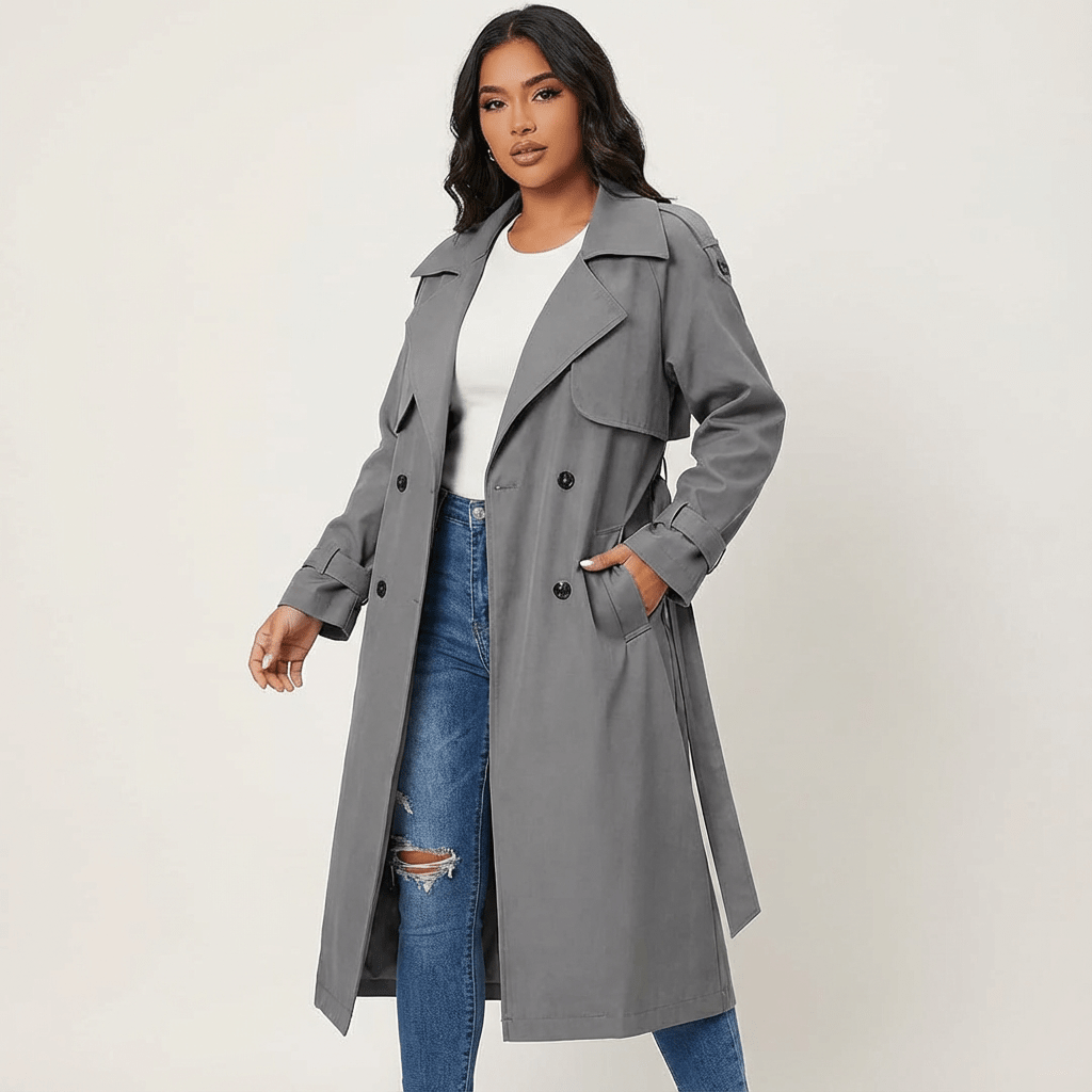 Dame Trenchcoat Lang Model – Klassisk Snit