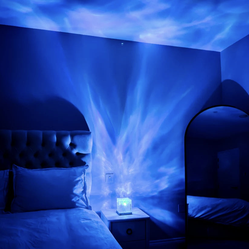 Ocean projector lamp – compact, modern design for relaxation and bedroom decoration