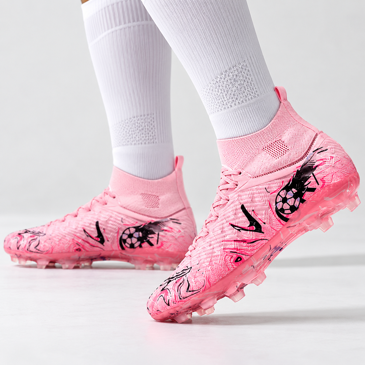 Fodboldstøvler Herre High-Top med Lange Knobber – Bred Pasform