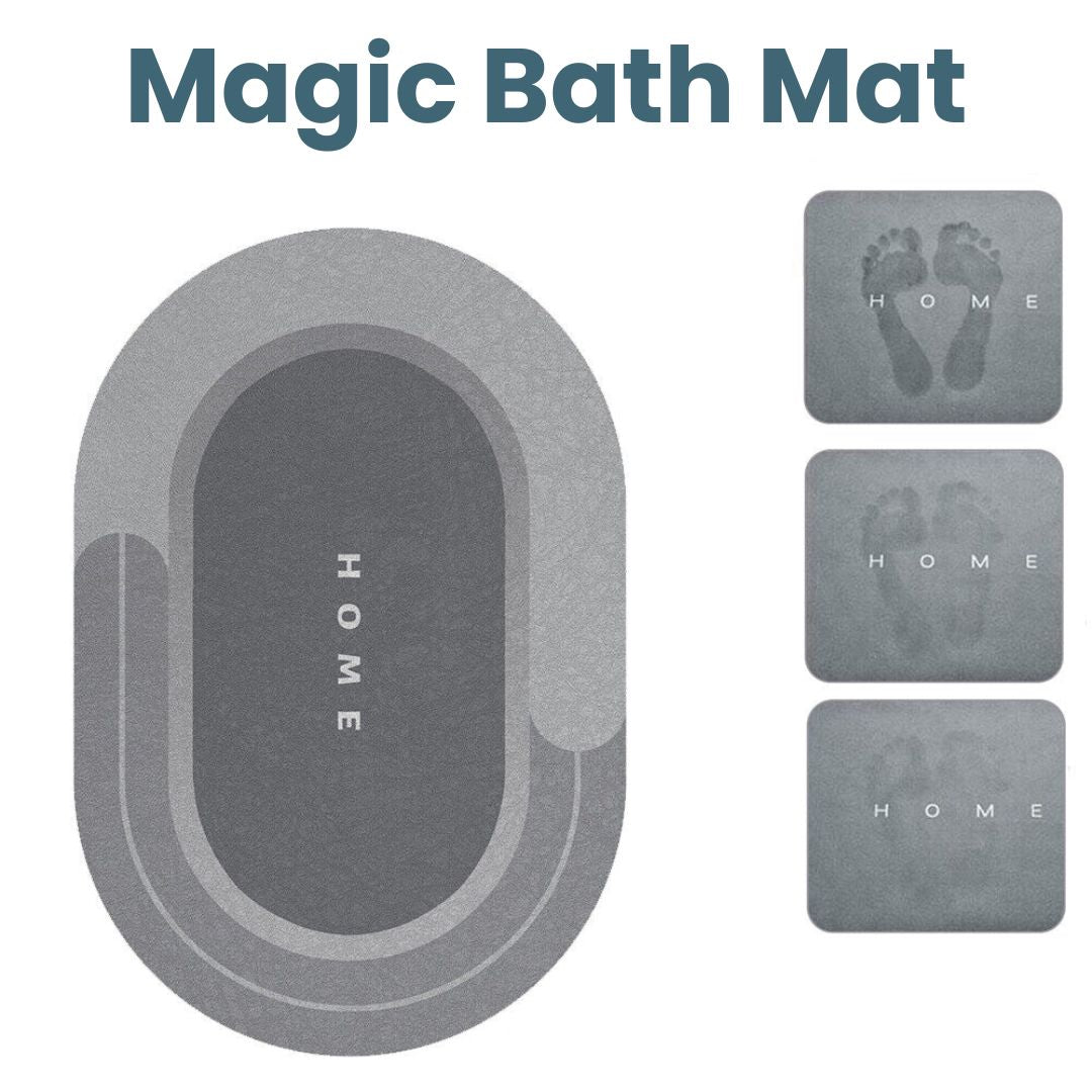 Super Absorbent Bath Mat – Non-slip, Gray for Bathroom or Shower Area