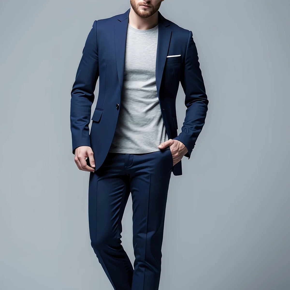 Herre Slim Fit Jakkesæt – Business-Casual Blazer og Bukser